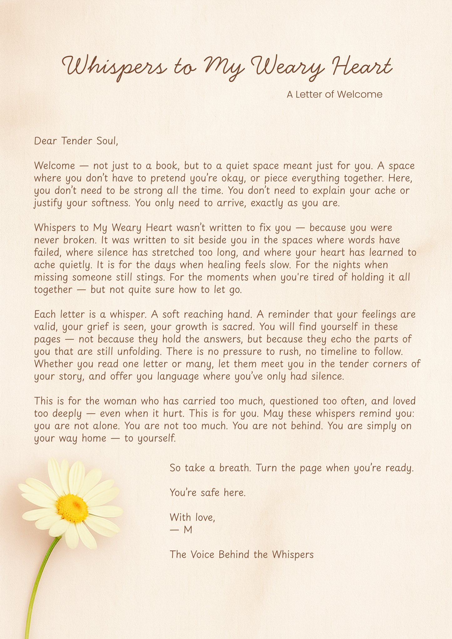Whispers to My Weary Heart – Healing Letters Journal (Digital Download)