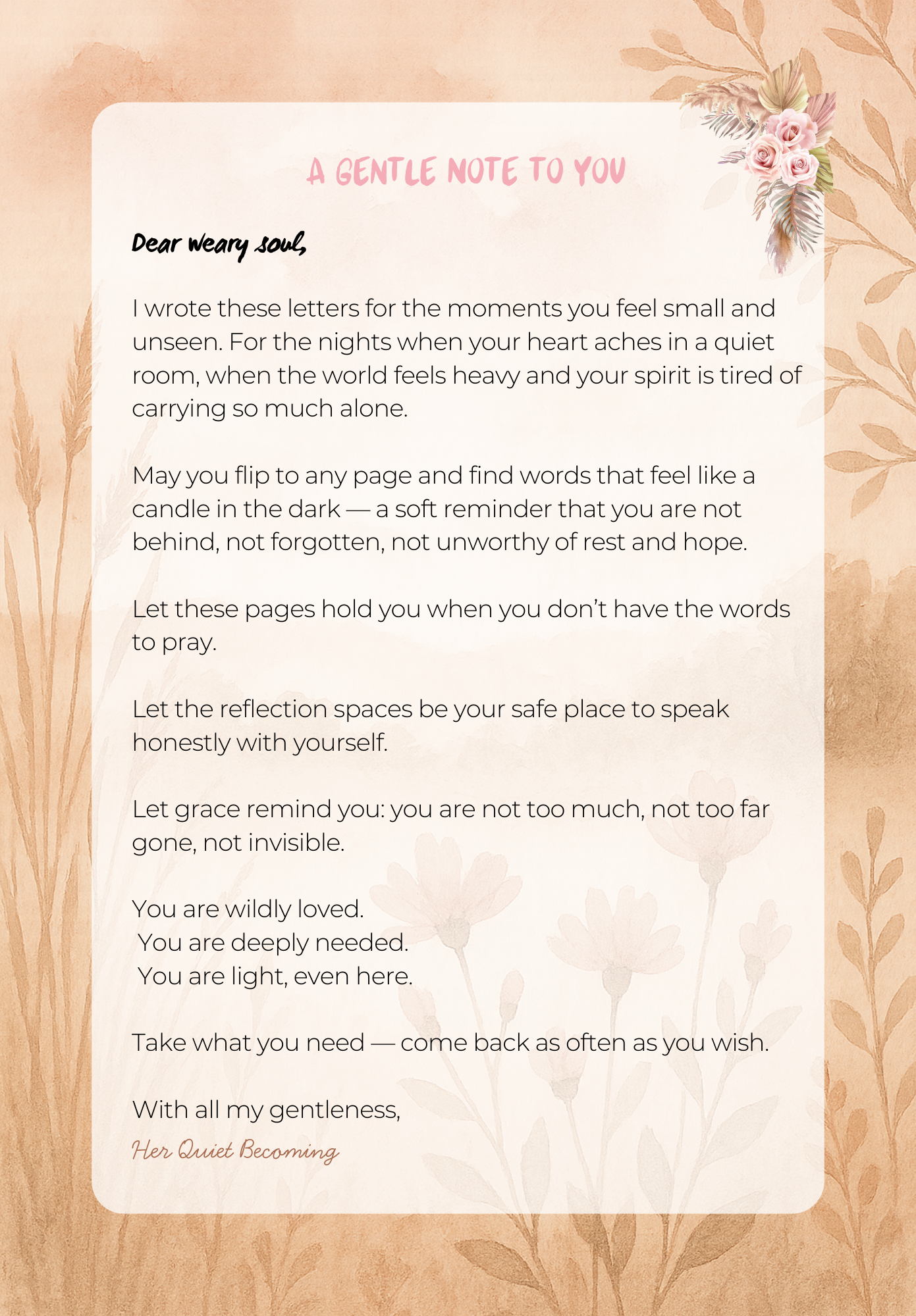 Gentle Letters for Tired Hearts (Digital Download)